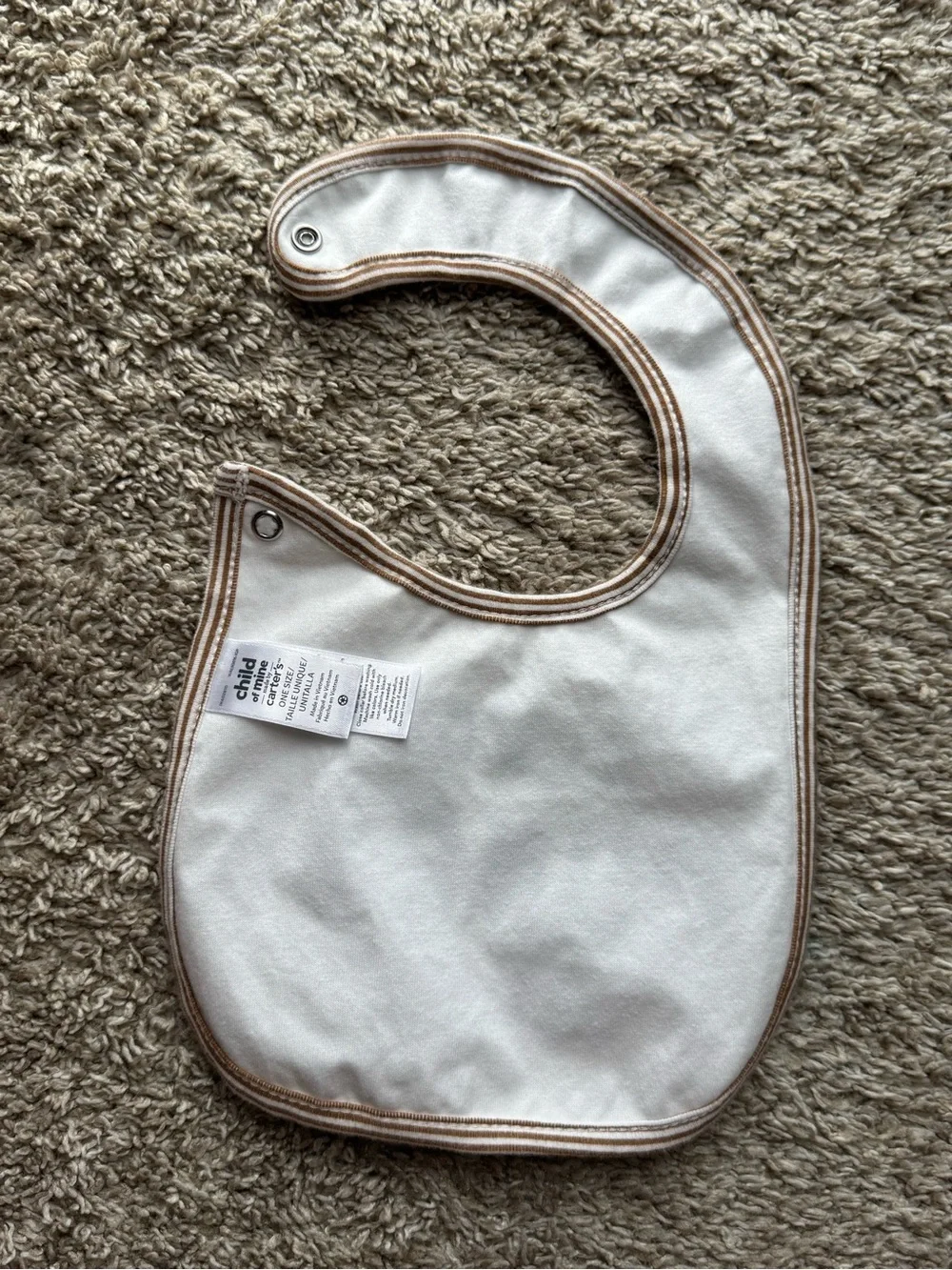 Carter’s Child of Mine Baby Bib Set Brown Neutral Puppy Daddy Mommy 3 Pack OS